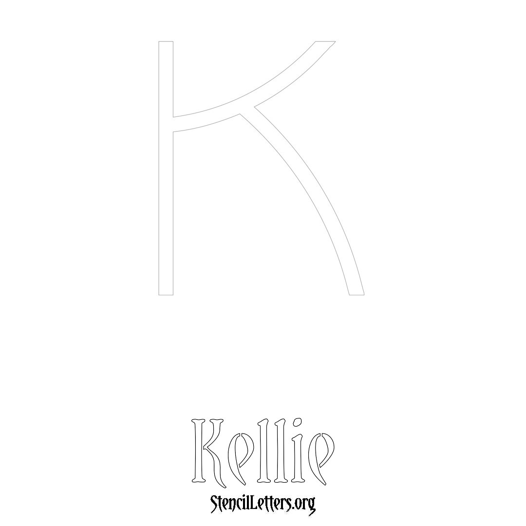 Kellie printable name initial stencil in Simple Elegant Lettering