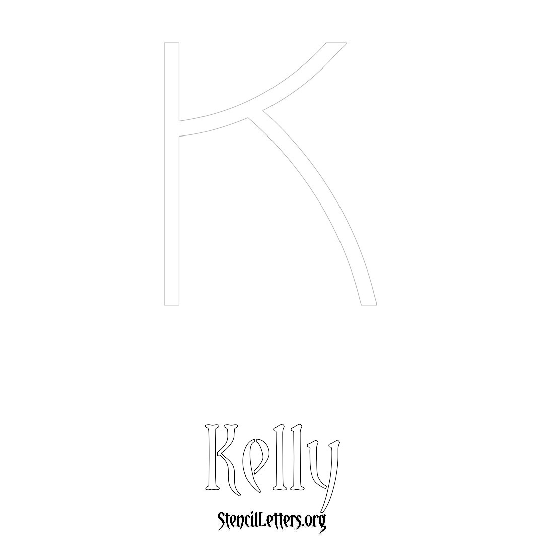 Kelly printable name initial stencil in Simple Elegant Lettering