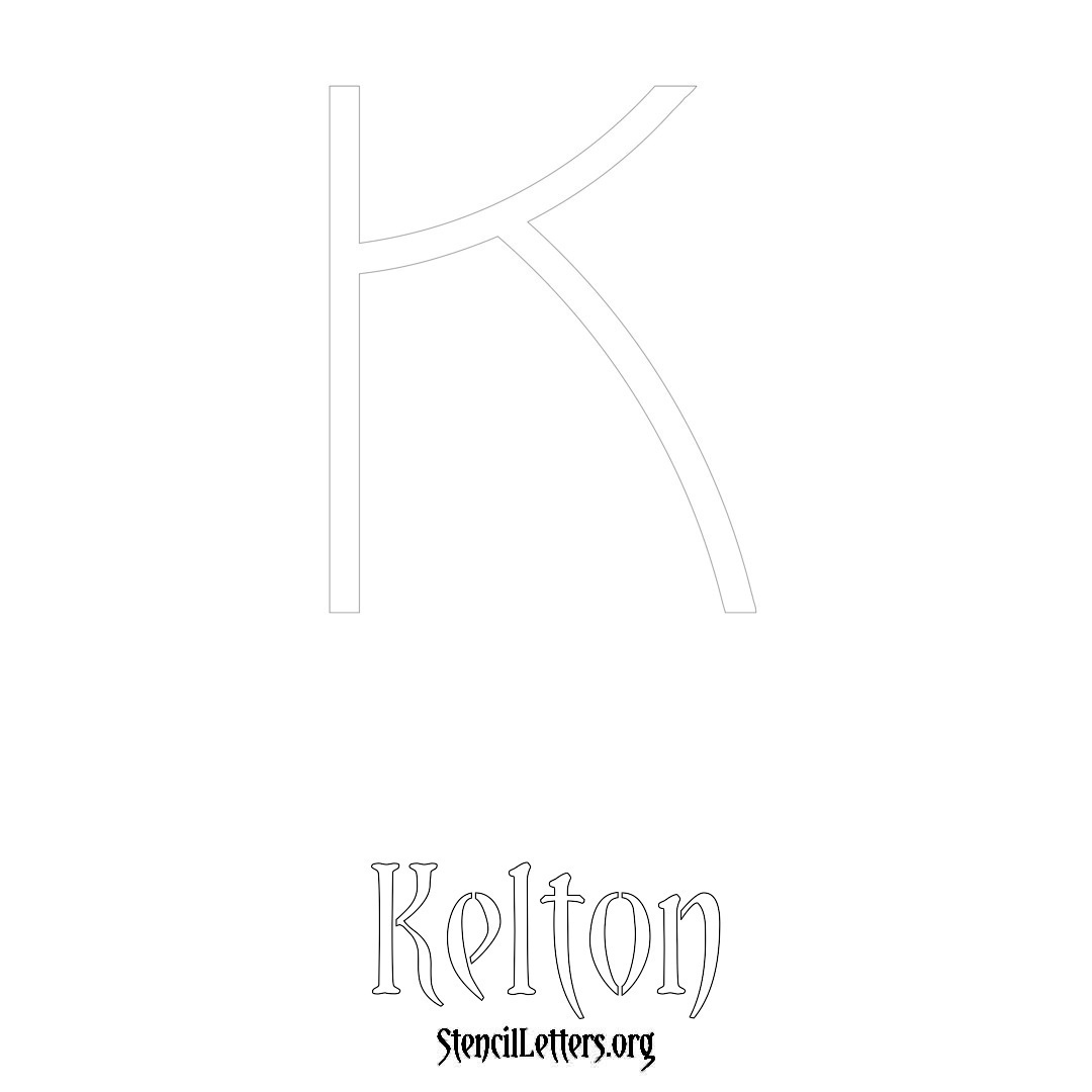 Kelton printable name initial stencil in Simple Elegant Lettering