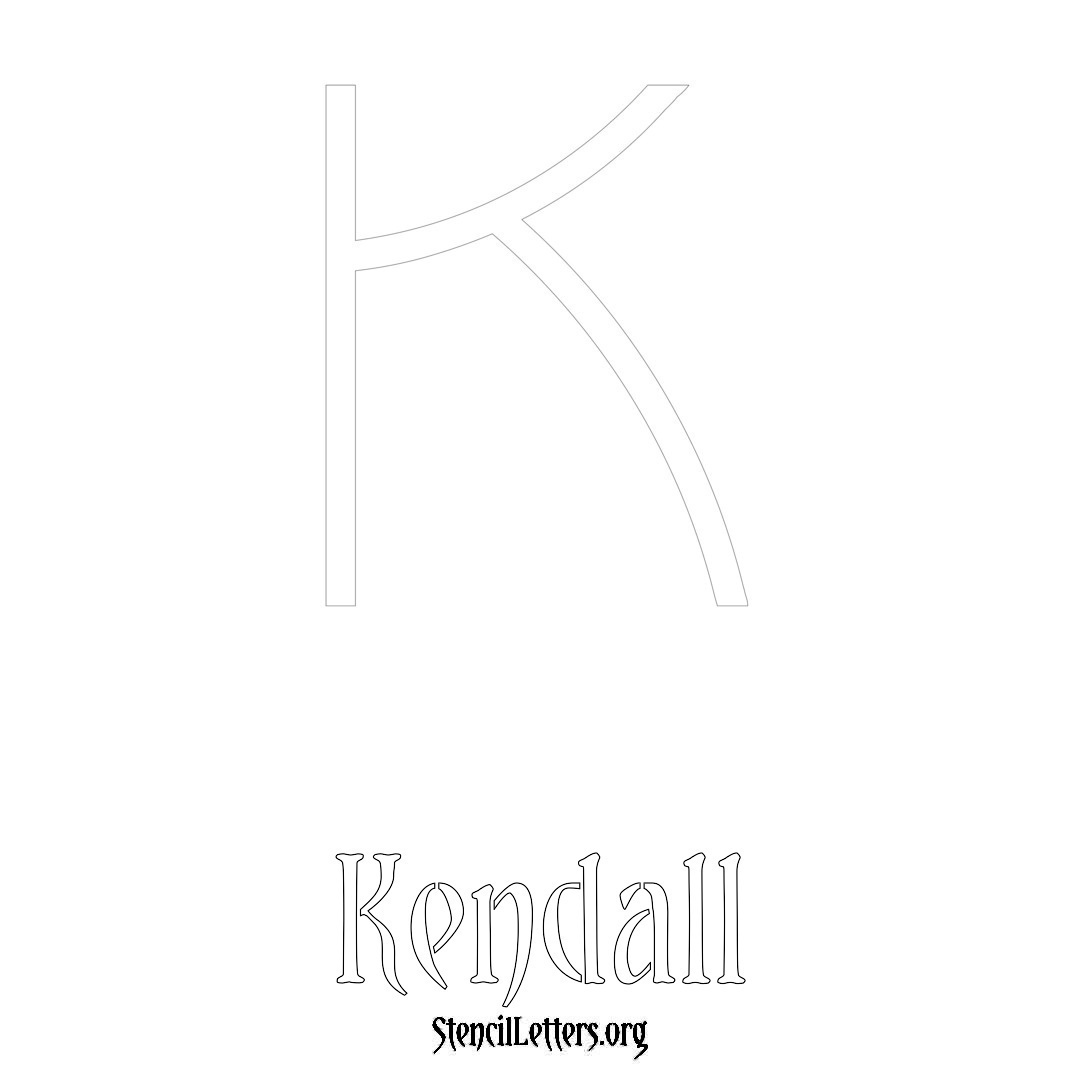 Kendall printable name initial stencil in Simple Elegant Lettering