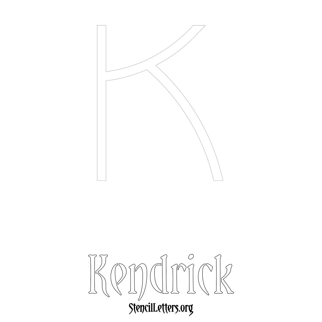 Kendrick printable name initial stencil in Simple Elegant Lettering
