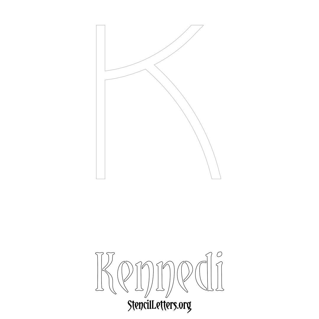 Kennedi printable name initial stencil in Simple Elegant Lettering