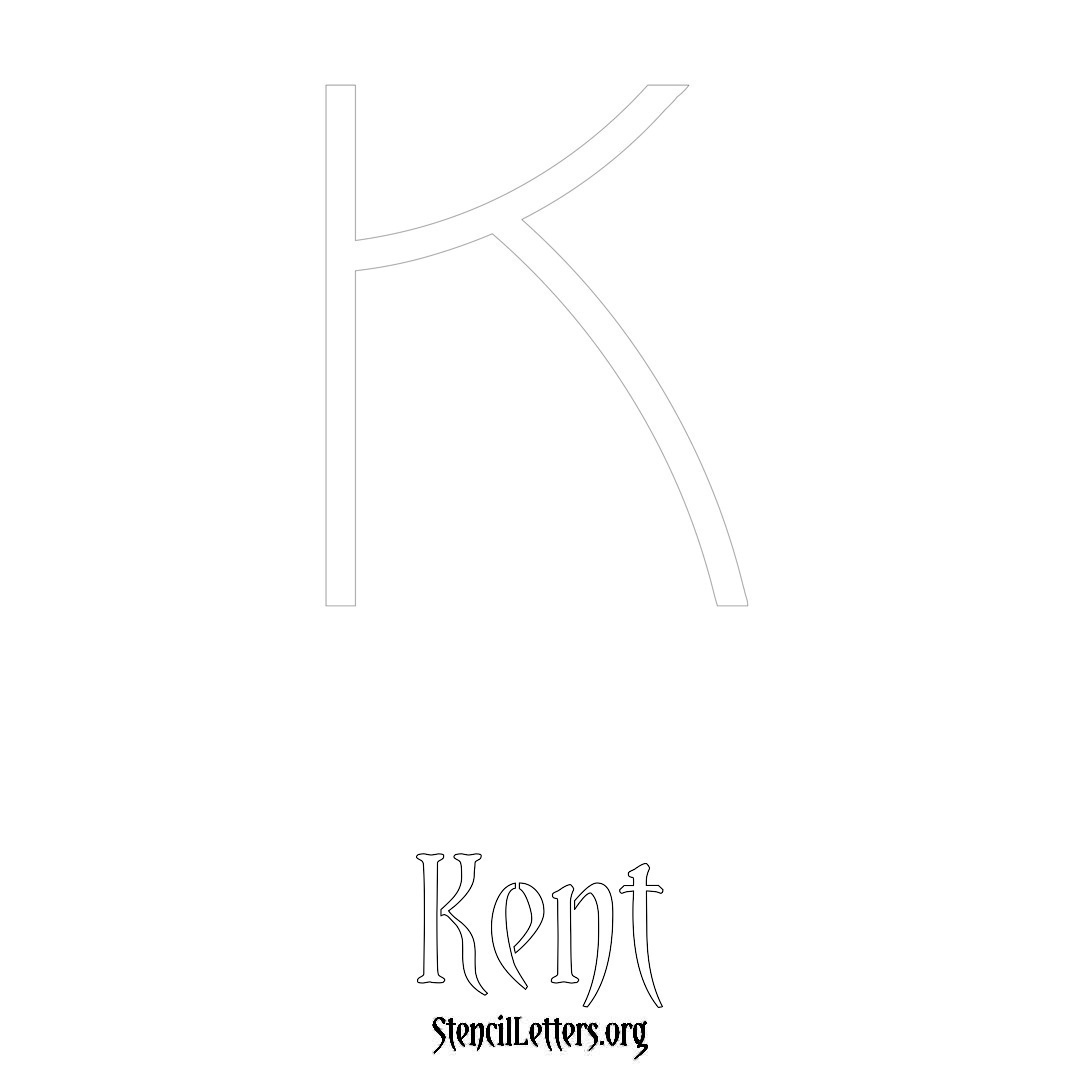 Kent printable name initial stencil in Simple Elegant Lettering