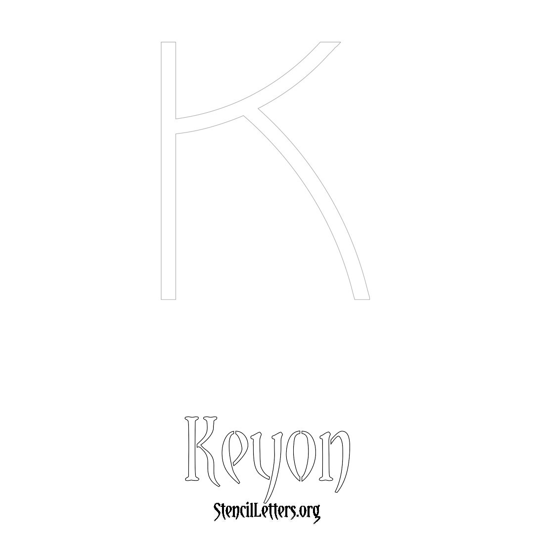 Keyon printable name initial stencil in Simple Elegant Lettering
