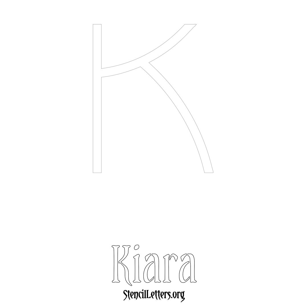 Kiara printable name initial stencil in Simple Elegant Lettering