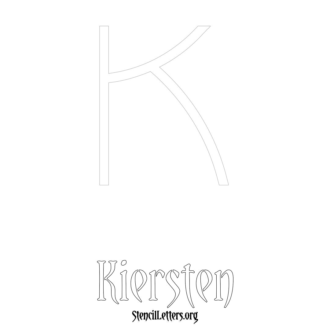 Kiersten printable name initial stencil in Simple Elegant Lettering