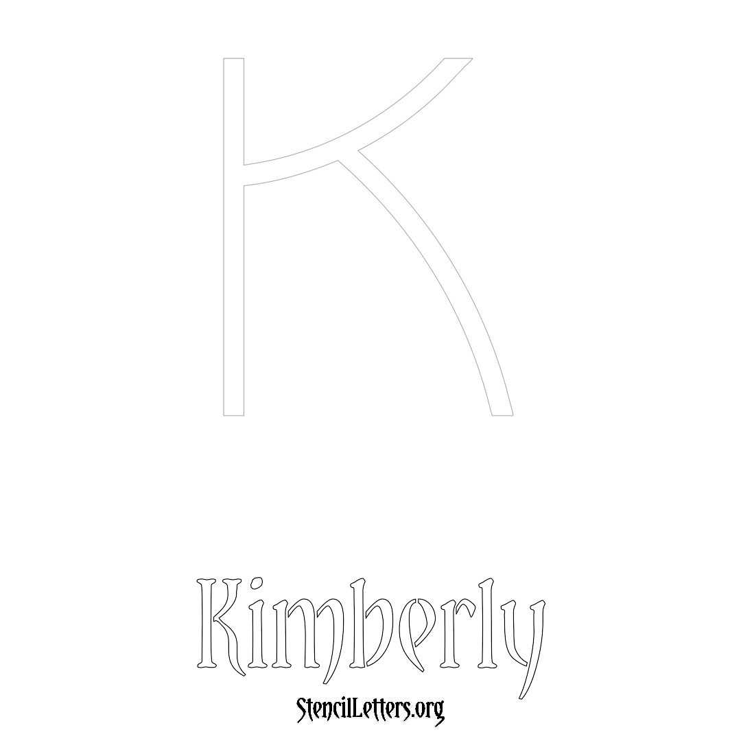 Kimberly printable name initial stencil in Simple Elegant Lettering