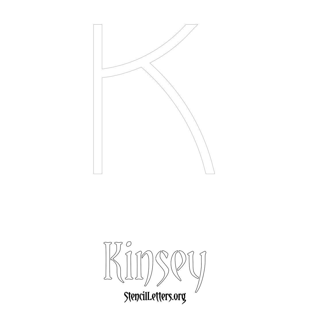 Kinsey printable name initial stencil in Simple Elegant Lettering