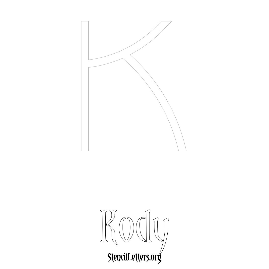 Kody printable name initial stencil in Simple Elegant Lettering