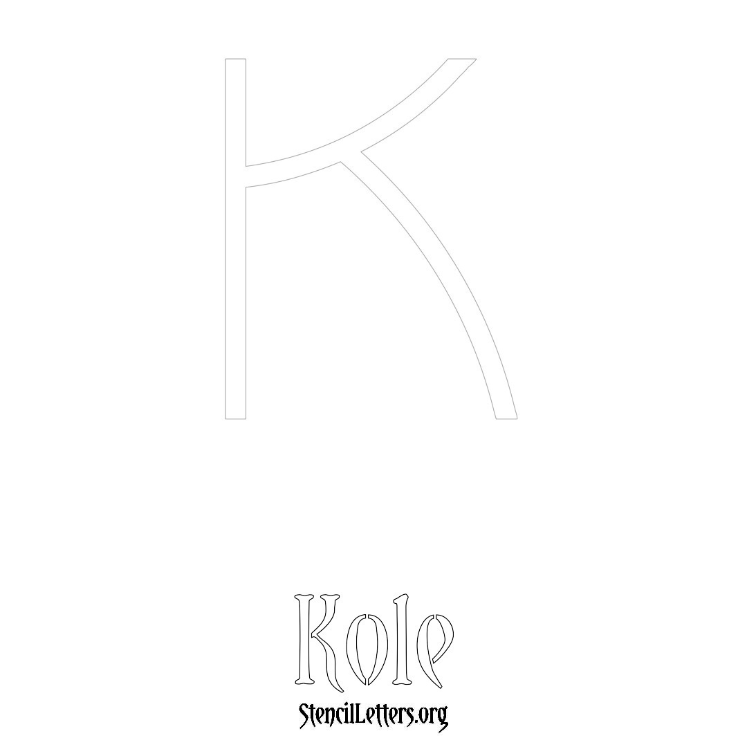 Kole printable name initial stencil in Simple Elegant Lettering