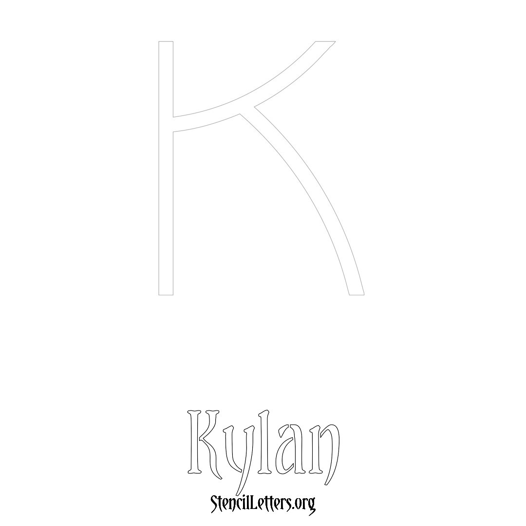 Kylan printable name initial stencil in Simple Elegant Lettering