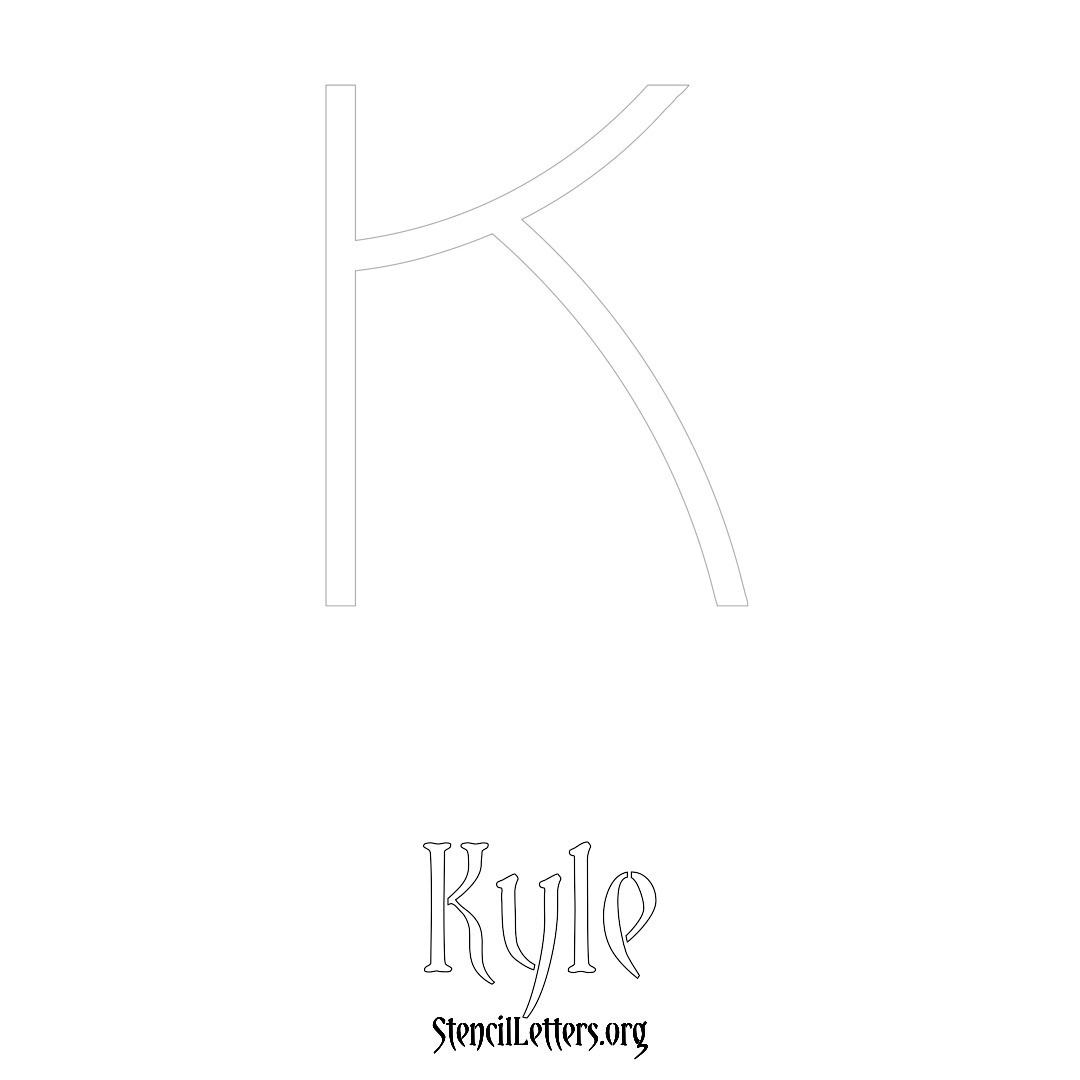 Kyle printable name initial stencil in Simple Elegant Lettering