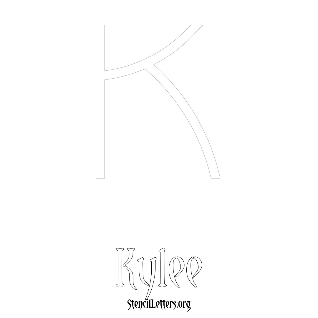 Kylee printable name initial stencil in Simple Elegant Lettering