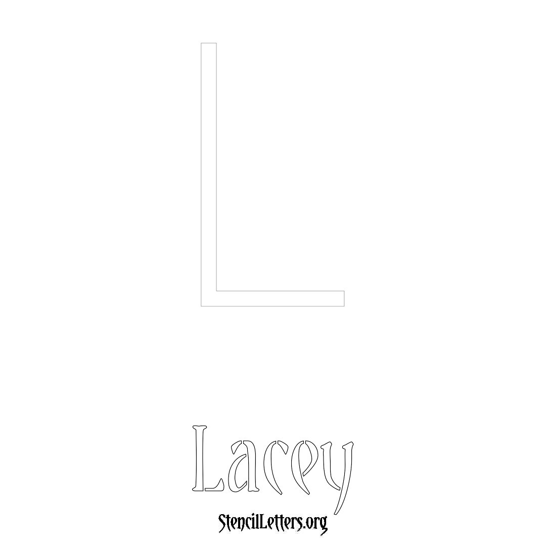 Lacey printable name initial stencil in Simple Elegant Lettering