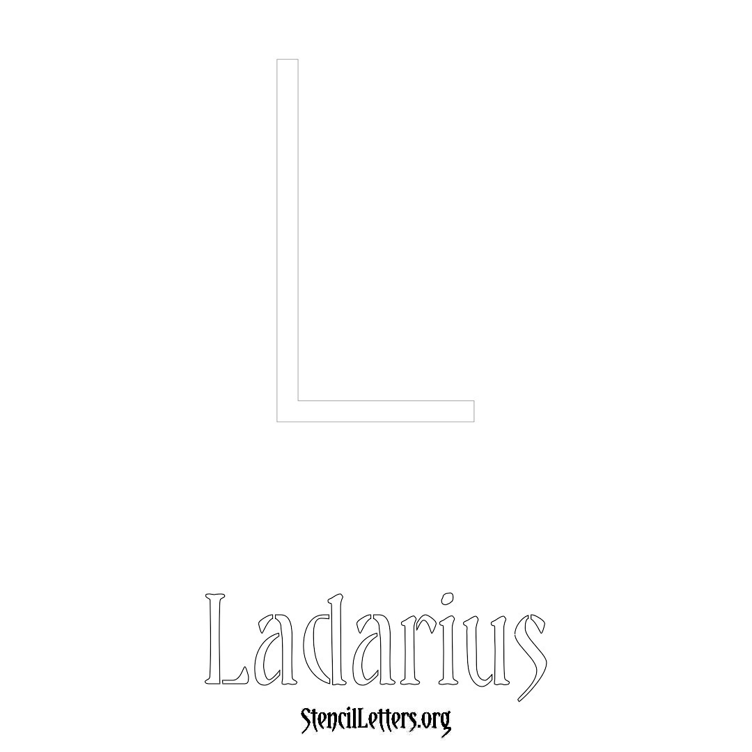 Ladarius printable name initial stencil in Simple Elegant Lettering