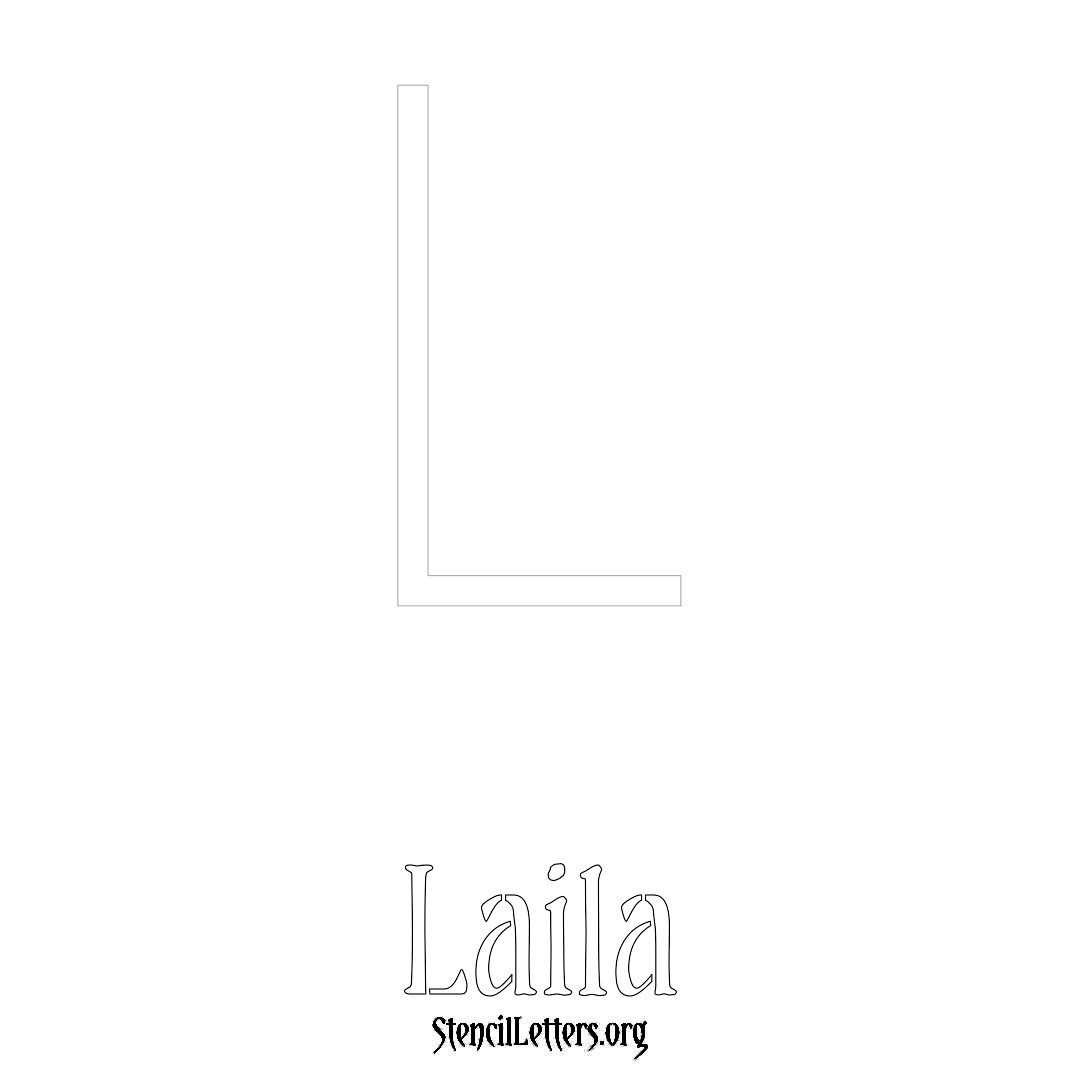 Laila printable name initial stencil in Simple Elegant Lettering