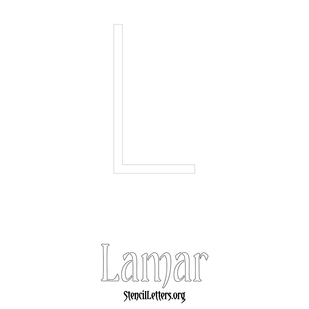 Lamar printable name initial stencil in Simple Elegant Lettering