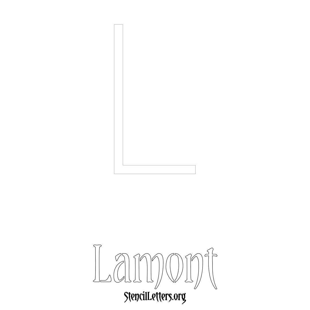 Lamont printable name initial stencil in Simple Elegant Lettering