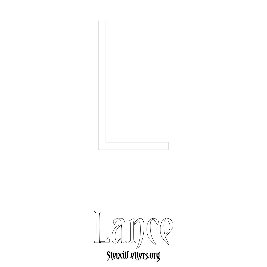 Lance printable name initial stencil in Simple Elegant Lettering