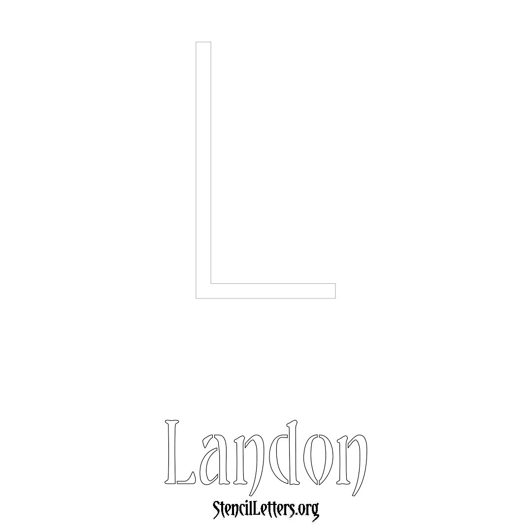 Landon printable name initial stencil in Simple Elegant Lettering