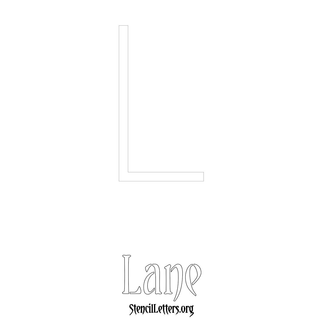 Lane printable name initial stencil in Simple Elegant Lettering