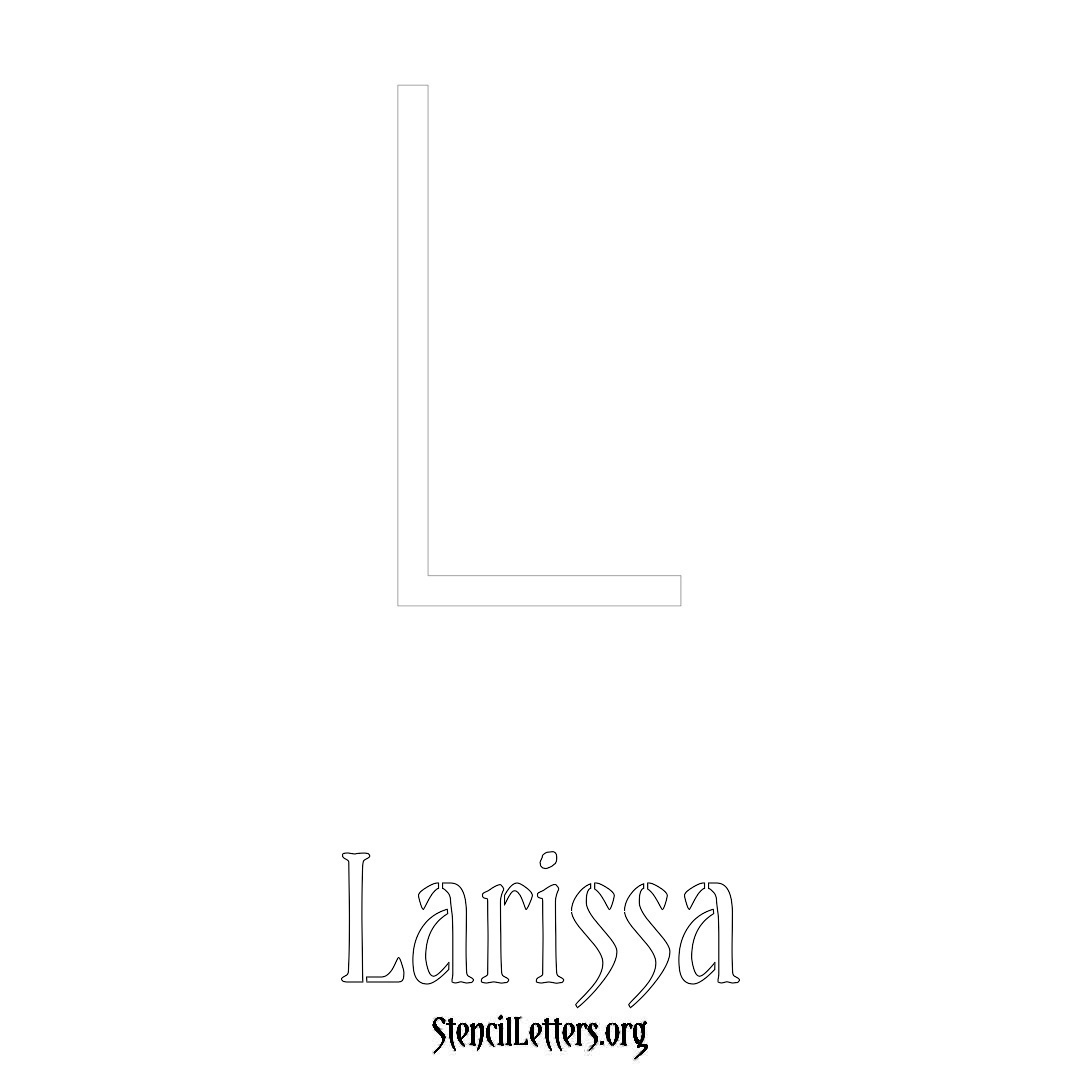 Larissa printable name initial stencil in Simple Elegant Lettering
