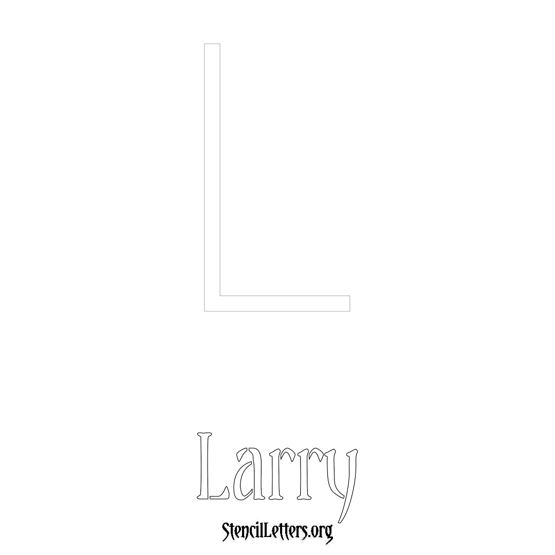 Larry printable name initial stencil in Simple Elegant Lettering