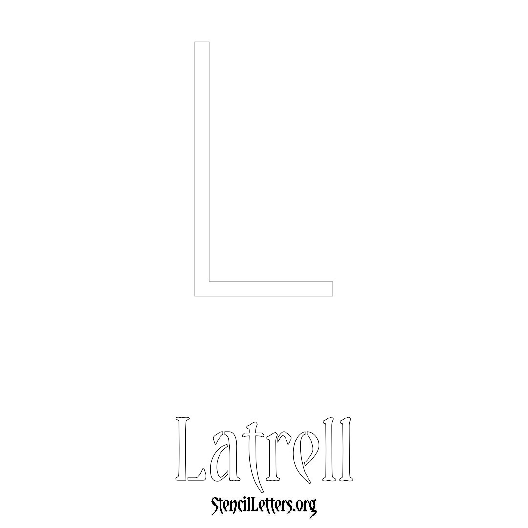 Latrell printable name initial stencil in Simple Elegant Lettering
