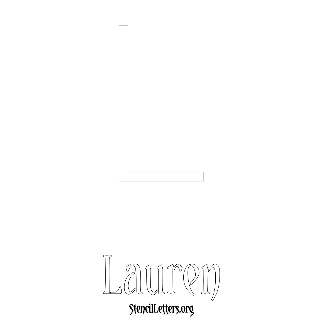 Lauren printable name initial stencil in Simple Elegant Lettering