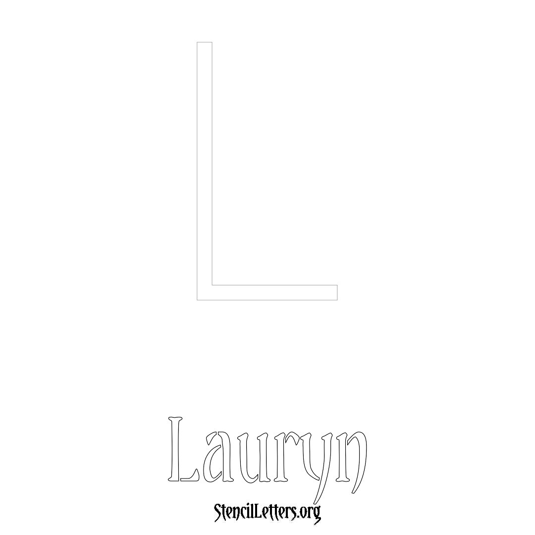 Lauryn printable name initial stencil in Simple Elegant Lettering