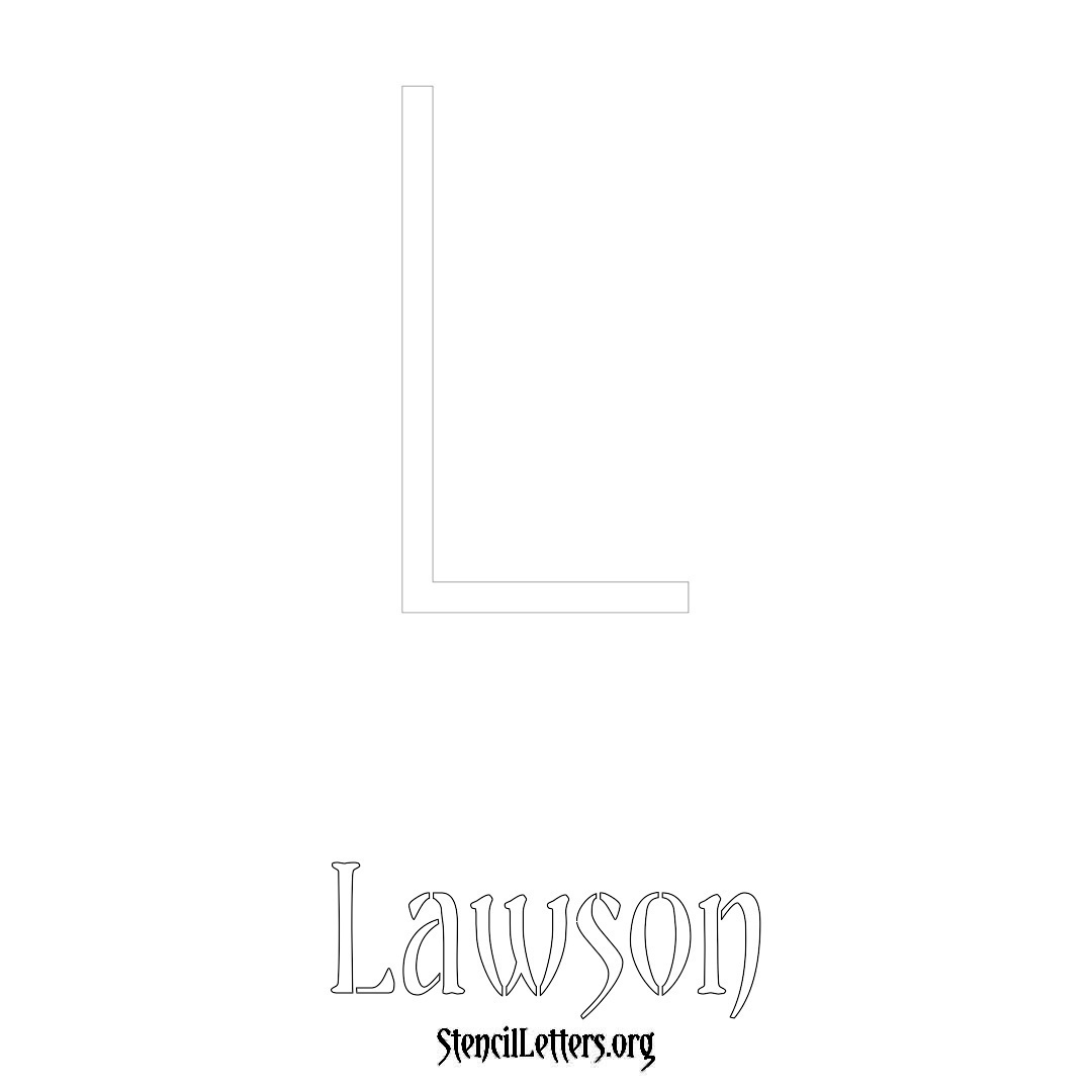 Lawson printable name initial stencil in Simple Elegant Lettering