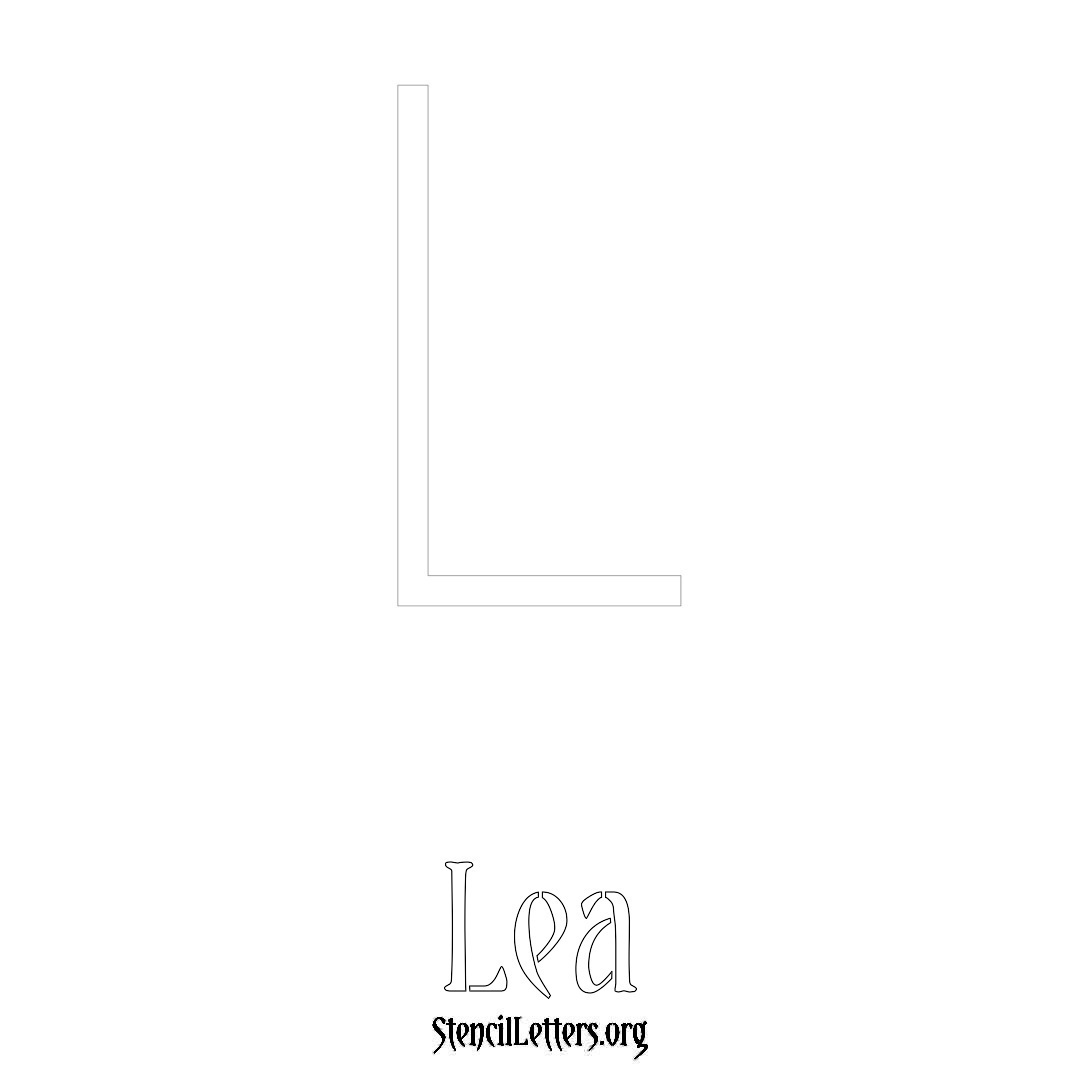 Lea printable name initial stencil in Simple Elegant Lettering