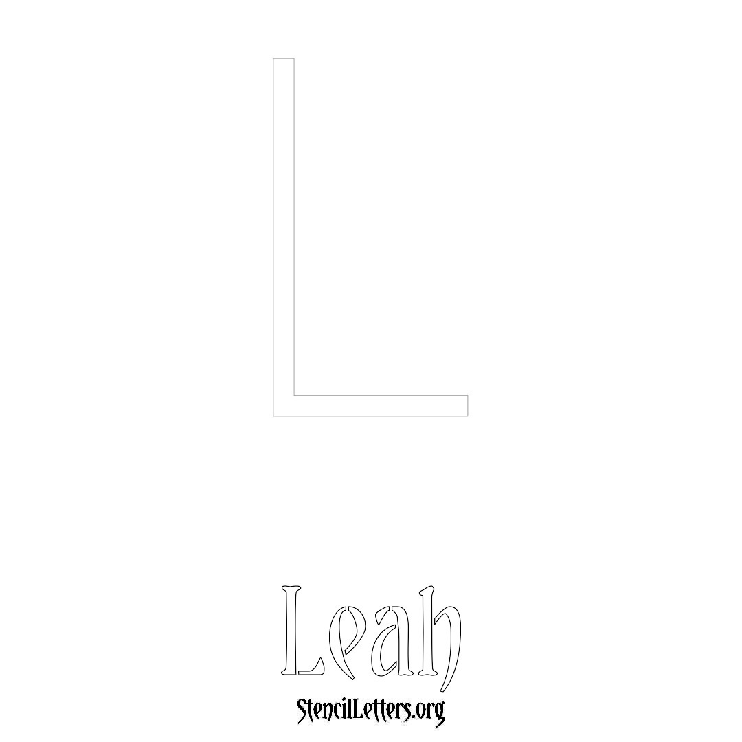 Leah printable name initial stencil in Simple Elegant Lettering