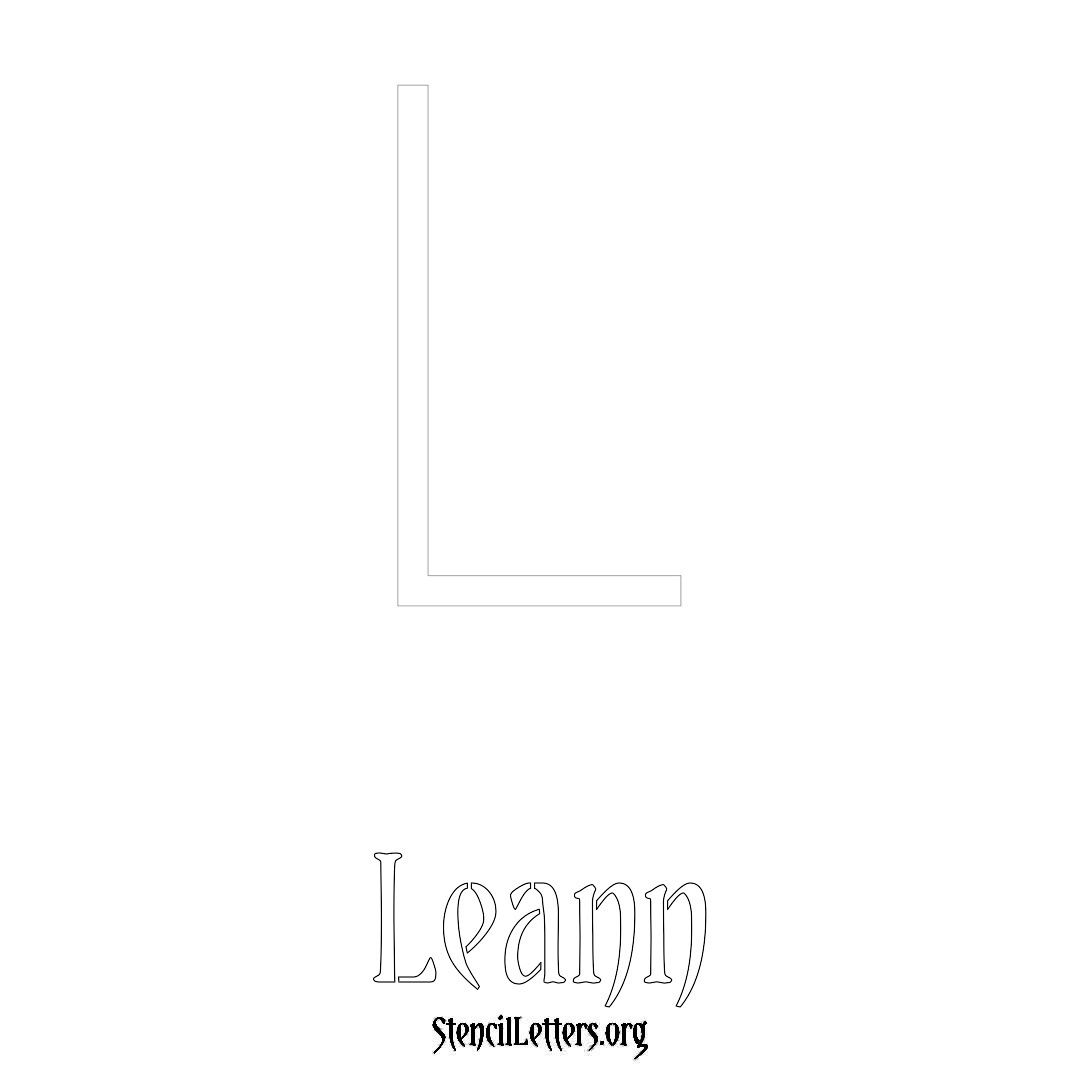 Leann printable name initial stencil in Simple Elegant Lettering