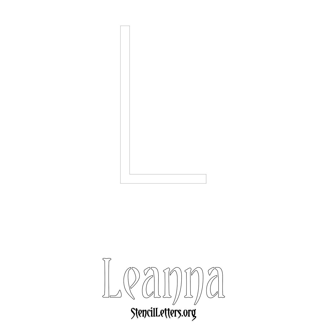 Leanna printable name initial stencil in Simple Elegant Lettering