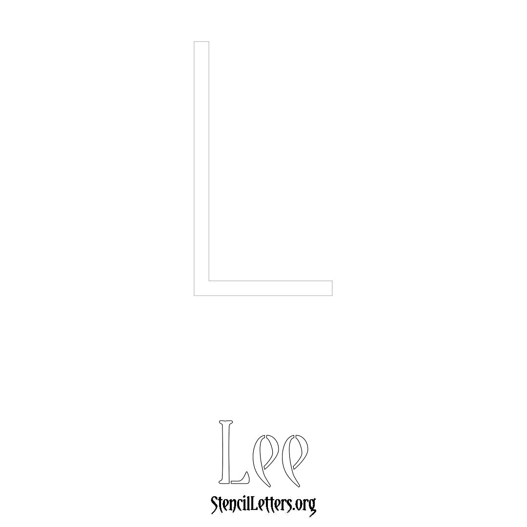 Lee printable name initial stencil in Simple Elegant Lettering