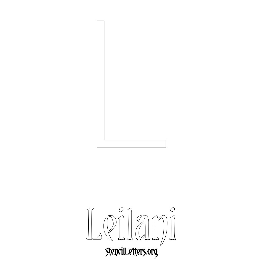 Leilani printable name initial stencil in Simple Elegant Lettering