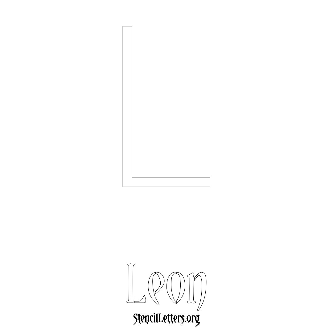 Leon printable name initial stencil in Simple Elegant Lettering