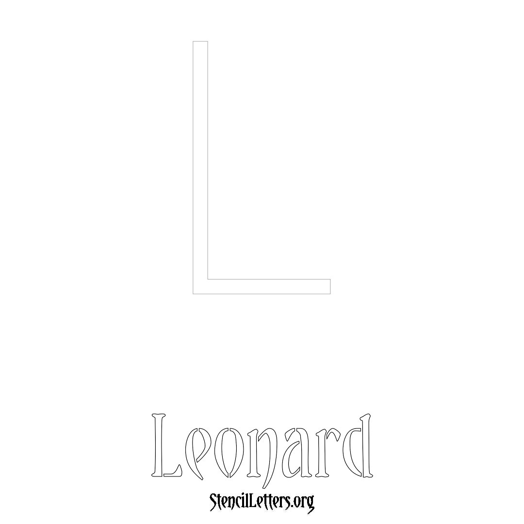 Leonard printable name initial stencil in Simple Elegant Lettering