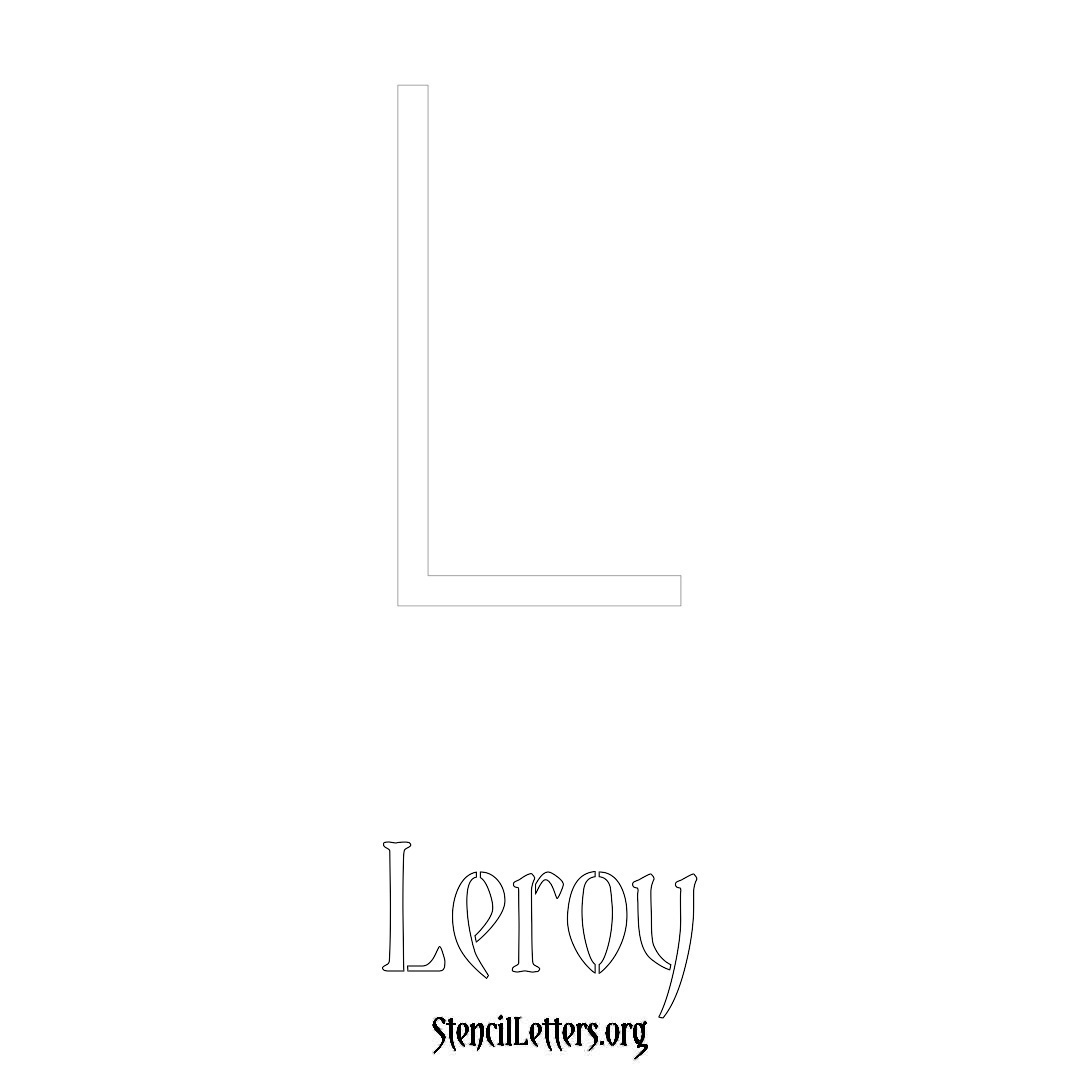 Leroy printable name initial stencil in Simple Elegant Lettering