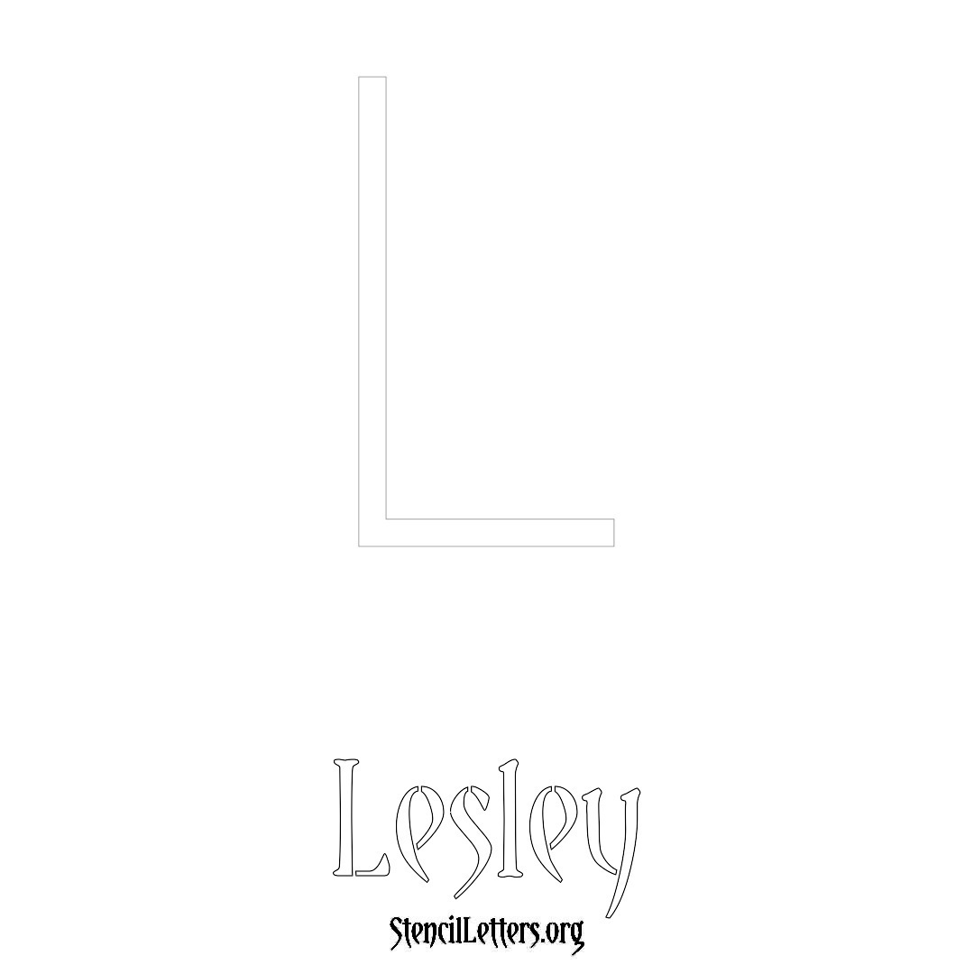 Lesley printable name initial stencil in Simple Elegant Lettering