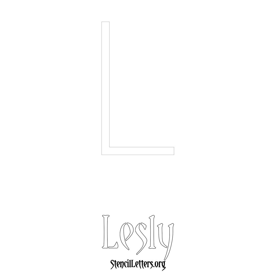 Lesly printable name initial stencil in Simple Elegant Lettering