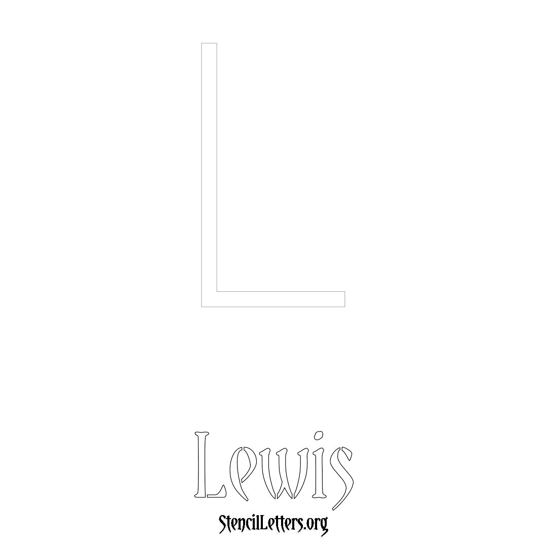 Lewis printable name initial stencil in Simple Elegant Lettering