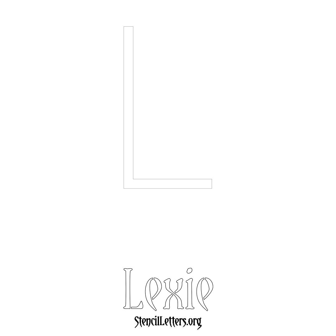 Lexie printable name initial stencil in Simple Elegant Lettering