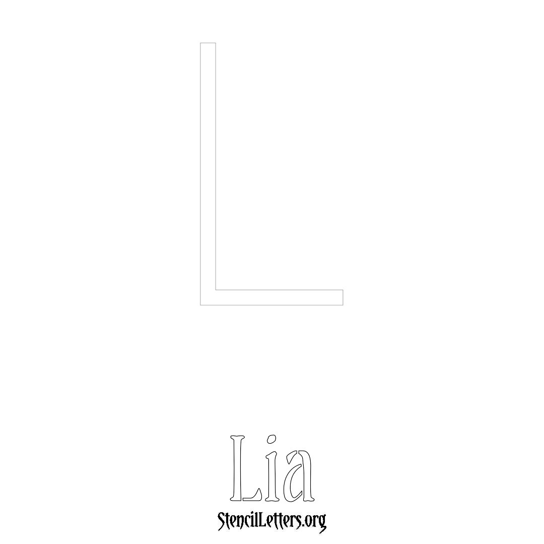 Lia printable name initial stencil in Simple Elegant Lettering