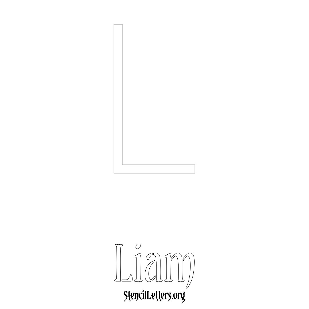 Liam printable name initial stencil in Simple Elegant Lettering