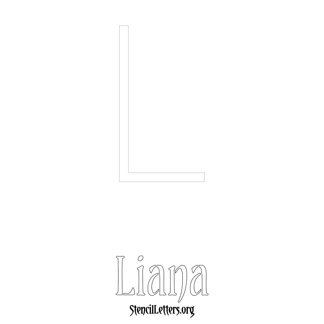 Liana printable name initial stencil in Simple Elegant Lettering