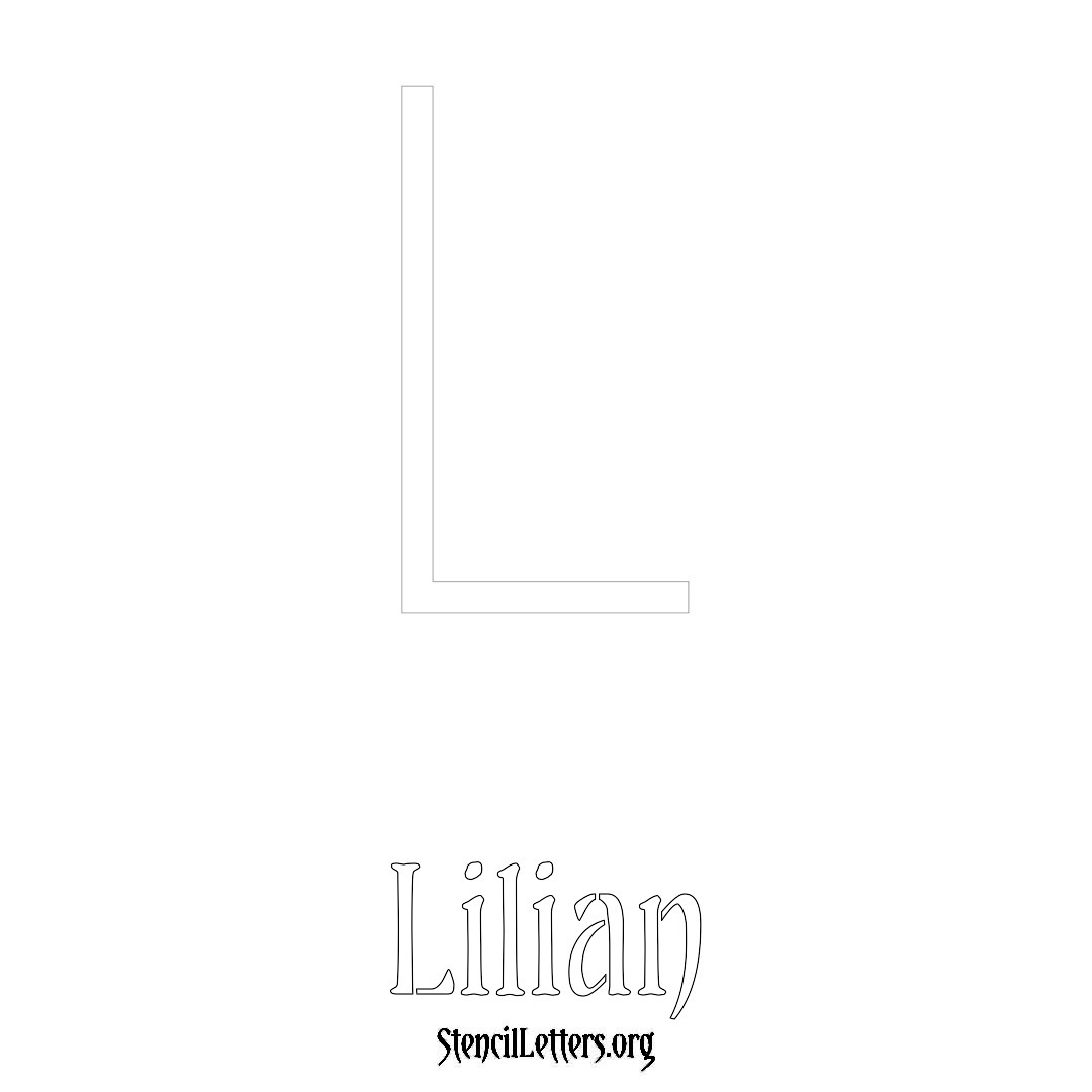 Lilian printable name initial stencil in Simple Elegant Lettering