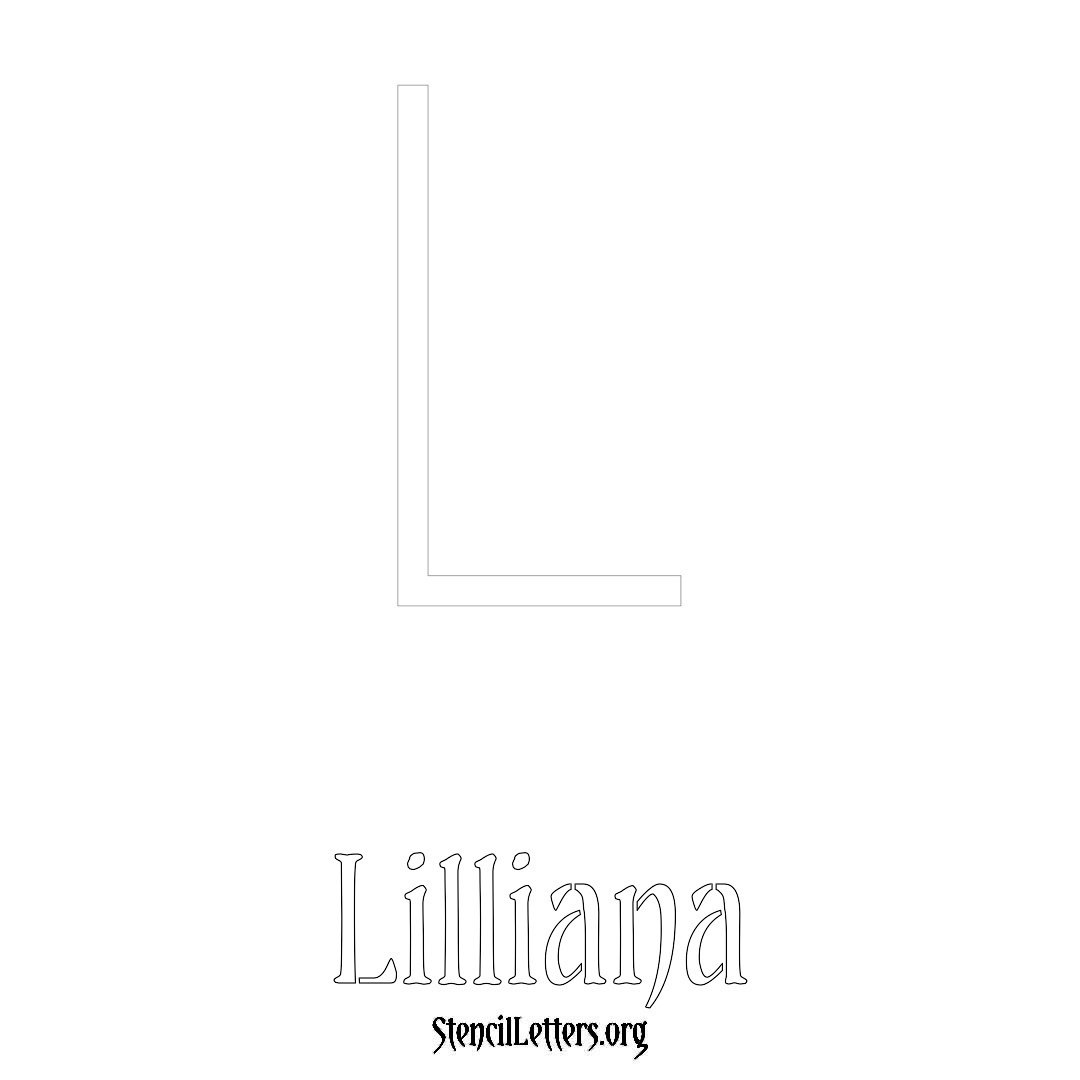 Lilliana printable name initial stencil in Simple Elegant Lettering