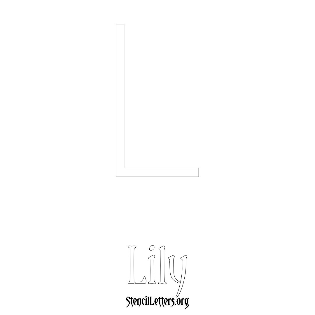 Lily printable name initial stencil in Simple Elegant Lettering